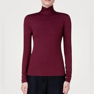 Akris Fuchsia Long Sleeve Turtleneck Top